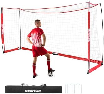 Bearwill Soccer Goal, 12X6FT Portable Soccer Goals for Backyard, Easy Setup Soccer Net with Upgraded Collapsible Metal Base, Large Soccer Goal Net for Practice with Carry Bag