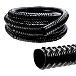 Black Corrugated Water Butt Hose Pipe PVC Garden Hose Conduit Extension Connector Tube (2 Metres - 20mm Internal Diameter)