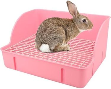 Rabbit Litter Box Toilet, Rectangular Plastic Square Cage Box with Hanging Clip, Corner Litter Box for Cage, Bunny Pan Pet Toilet Potty Trainer for Adult Guinea Pigs, Chinchilla, Small Animals (PK)