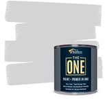 THE ONE Paint & Primer: Most Durable Furniture Paint, Cabinet Paint, Front Door, Walls, Bathroom, Kitchen, Tile Paint and More - Quick Drying Paint for Interior/Exterior (Light Grey Matte, 1 Litre)