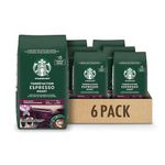 Starbucks Espresso Roast Ground Coffee 340 Grams (pack of 6), Espresso Dark Roast, 6 Count