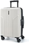 BAGSMART Expandable Carry On Luggage 22x14x9 Airline Approved, Carry On Suitcase with Spinner Wheels, Hardside Polycarbonate Rolling Travel Luggage with TSA Lock 20-Inch Carry-On, Beige