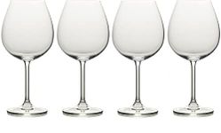 Mikasa Julie Luxury Crystal Red Wine Glasses, 4 Piece, Clear Dishwasher Safe Glasses, 710ml