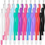 30 Pieces Cuticle Trimmer Remover Pusher Rubber Nail Cuticle Pusher Tipped Nail Cleaner Fork Double End Dead Skin Callus Removal Practical Nail Art Tools for Men and Women (Assorted Colors)