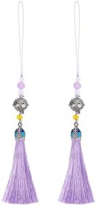 uxcell Pendants with Tassels, Purple Classic Bells Tassel Pendant 2 Pcs 19cm/7.48" DIY Craft Home Fringe Strap Hang Decoration