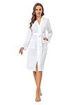 Waffle Knit Robes for Women Soft Unisex Lightweight Spa Bathrobe Absorbent Quick Dry Shower Robe for Men