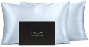 Fishers Finery 30mm 100% Pure Mulberry Silk Pillowcase Set, Good Housekeeping Quality Tested (Blue, Standard, 2 Pack)