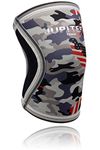 Elbow Sleeves (1 Pair) Support & Compression for Weightlifting, Powerlifting, Crossfit,Tennis, Basketball - 5mm Neoprene Sleeve Perfect for Both Men & Women (Large, Grey Camo+)