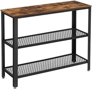 VASAGLE 40" Industrial Console Table, 3 Tier Entryway Table with Storage Shelf, Narrow Sofa Table for Living Room, Hallway, Entrance Hall, Corridor, Bedroom, Rustic Brown and Black ULNT81BX