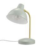 Globe Electric 30289 15" Desk Lamp, Matte Sage Green, Matte Gold Arm, Pivoting Shade, in-Line On/Off Rocker Switch, Home Décor, Lamp for Bedroom, Home Office Accessories, Desk Lamps for Home Office