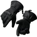 Milwaukee Leather SH815 Men's Black Leather Waterproof Gauntlet Gloves with Hard Knuckles - X-Large