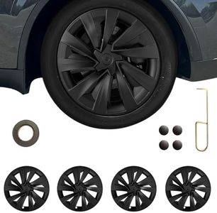 4Pcs Wheel Covers for Tesla Model Y Juniper 2026, 19 Inch Wheel Covers with Center Caps, Spiral Style Aero Wheel Protector Model Y Juniper Accessories (Matte Black)