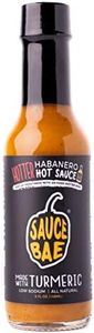 Sauce Bae Hotter Habanero All-Natural Hot Sauce, 5 fl oz - Hint of Sweetness with More Heat - Made of Pineapple, Turmeric & Ghost Pepper - No Added Sugars or Artificial Ingredients