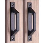 AWEN 2 pcs Carbon Steel Sliding Barn Door Handle Wood Gate Door Pull Handle 19.6cm