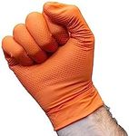 Protect Best CHAMPION Nitrile Orange Gloves, 8 Mil, Industrial Strength Disposable Gloves, Automotive Gloves, Mechanic Gloves (XXL)