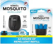 Thermacell Patio Shield Mosquito Repellent E-Series Rechargeable Repeller; 20’ Mosquito Protection Zone; Includes 12-Hour Repellent Refill & 40-Hour Refill; Bug Spray Alternative