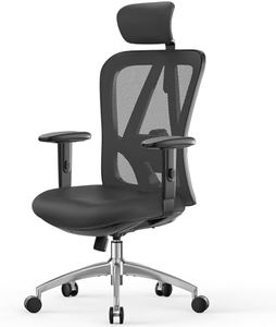 mfavour Ergonomic Office Chair Back Support, Mesh Computer Desk Chair with 3-gear Lockable Reclining Angles, Adjustable Headrest and Lumbar Support, 2D Armrest, Load Capacity 150kg/330LBS