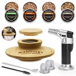 Cocktail Smoker Kit with Torch, Bourbon Whiskey Drink Smoker Infuse Kit with 4 Kind of Wood Chips, Old Fashioned Smoker Kit, Gifts for Men