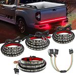 Nilight 3PCS 60 Inch Truck Bed Light Strip Bundle with Tailgate Bar 60" Triple Row 504 LED Strip 4 Way Flat Trailer Y-Splitter Extension Harness for Cargo Pickup Truck SUV RV Boat, 2 Years Warranty