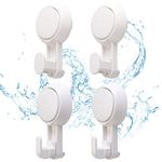 TAILI Bathroom Suction Hooks with Vacuum Suction Cups- No Drilling Reusable Shower Hooks Waterproof Removable Suction Hanger for Bathroom Kitchen Towel Towel, Robe, Loofah