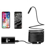 PKST Waterproof 5m Endoscope Camera Flexible Inspection 6 LED Borescope Camera with 5M Cable 5.5mm for Android,PC & Notebook, with Type C OTG App USB Camera (5m Endoscop Camera)