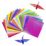 Glitter Paper, 50 Sheets Shiny Rainbow Color Square Origami Paper, Craft Cardstock Paper for DIY Decoration, Craft Paper, Scrapbook Decor, Gift Wrapping(10 Colors)