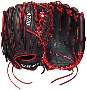 Wilson 2022 A700 12" Outfield Baseball Glove - Black/Red, Right Hand Throw