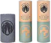 Rhino Wax - Healing Dog Paw Balm (2-2oz Tubes + Microfiber Cloth) - Dog Paw Pad Moisturizer, Soother, and Pain Reliever for Dry, Cracked, or Irritated Paws - Lick-Safe - 100% Natural - Made in USA