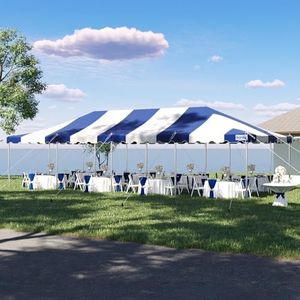 Quictent 20x40 Heavy Duty Pole Party Tent, White&Bule (No Sides)