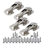 TamBee Cabinet Door Hinges Easy Installation 90 Degree Kitchen Concealed Cupboard Door Spring Buffer Hinges - No Slot Required 4-Pack