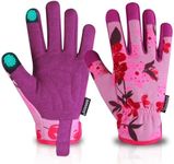 SAWANS Gardening Gloves for Ladies Men and Women Touchscreen Finger Rose Pruning Garden Gloves Breathable Comfortable Microfiber Leather Gardening Gifts for Yard Camping (Pink, S (Pack of 1))