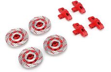 T Best RC Brake Disc, 1:7 Scale Remoted Control Aluminum Alloy Wheel Brake Disc Drift Model RC Car Decor Accessories for Unlimited Desert Racer UDR 1/7 RC Car(Red) Udr Parts Traxxas Udr Upgrades