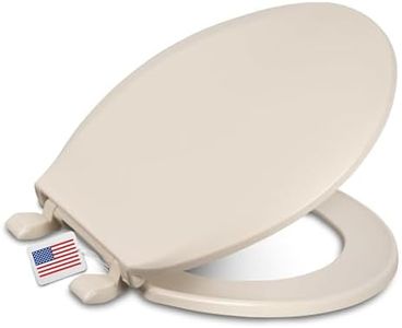 Centoco Round Toilet Seat, Standard Economy Model, Light Weight Residential, Closed Front with Cover, Plastic, Made in The USA, DSAMAZ12-106, Bone