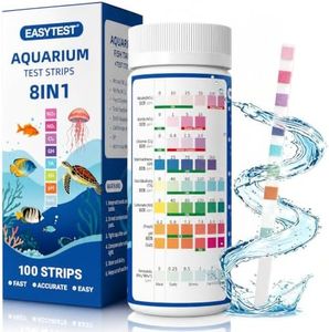 EASYTEST 8-Way Aquarium Test Strips with Ammonia, 100PCS Fish Tank Test Kit