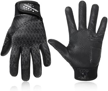 HANDLANDY Baseball Batting Gloves for Adult Youth, Grip Breathable Softball Batting Gloves Fit Men Kids Boys Girls (Raven Black-Kids, Kids Medium)