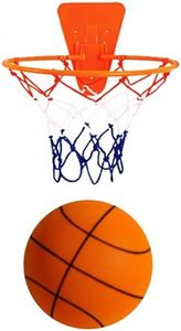 Silent Basketball, Basket-ball Silencieux, Ballon En Mousse Haute Densité Non Revêtue, Basket Silencieux Avec Panier, Ballon Mousse D'entraînement En Salle En Mousse, Taille 3 5 7 Pour Interieur