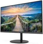 AOC Q24V4EA - 24 Inch QHD Monitor, 75Hz, 4ms, IPS, Adaptive Sync, Speakers, FlickerFree (2560x1440 @ 75Hz, 250cd/m², HDMI 1.4 x 1, DisplayPort 1.2 x 1 ), black