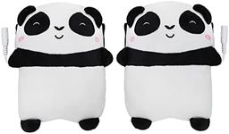 Cute Panda USB Heating Gloves for Women Men Children Soft Plush Fingerless Laptop USB Charging Heated Gloves Winter Hand Warmers Mittens for Girls Boys Party Cosplay Costume Halloween