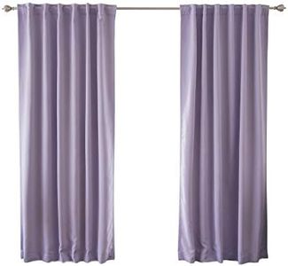 Best Home Fashion Thermal Insulated Blackout Curtains - Back Tab/Rod Pocket - 52" W x 84" L - Lavender (Set of 2 Panels)