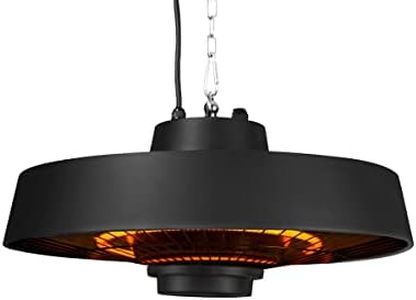 Vonroc Chauffage Terrasse Extérieur à Suspendre Vulcano 2000W - Temps de Chauffe de 3 Sec. - Chauffage Électrique Suspendu - Télécommande, Mousquetons, Chaine Inclus