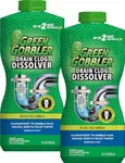 Green Gobbler Liquid Hair & Grease Clog Remover, Drain Opener & Cleaner, Safe for Toilets - 916 mL (2 Pack)