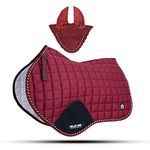 Close Contact Jumping Saddle Cloth Numnah Saddle Pads Free Ear (Cob/Pony, Maroon)