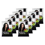 Nisha Natural Henna Powder For Hair Color, Natural Black Hair, Herbal Conditioning Hair Dye for Silky & Shiny Soft Hair Colour for Men & Women