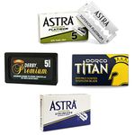 Astra Superior Platinum | Astra Superior Stainless | Dorco Titan Stainless | Dorco Red Stainless - 30 Premium Double Edge Razor Blades Set