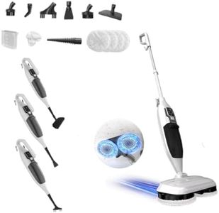 Torder Steam Mop with 13 Accessories,Steam Cleaner Home Use,Floor Scrubber spin mop for Hard Wood Floors,tile Scrub Steamer Deep Cleaning,Carpet, 4 Washable Mop Pads, 550ml Capacity,30 Second Heat-Up