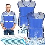 Mepase Ice Vest Cooling Vest for Men Women Teens with Ice Packs Summer Cooling Vest Cool Jacket with Pockets for Outdoor Working in the Heat, Fishing, Running, Cycling, Gardening, Sports(2 Pcs)