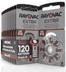 120 Rayovac Extra Size 312 PR41 (Brown) Ear Hearing Aid Batteries - 15 Blister of 8 Batteries