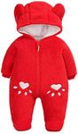 Simplee kids Baby Infant Boy Girl Winter Warm Snowsuit Outwear Newborn Hooded Footed Romper Jumpsuit for 6-12 Months