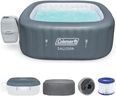 Coleman Hawaii AirJet Large Square 4 to 6 Person Inflatable Hot Tub Portable Outdoor Spa with 140 AirJets and EnergySense Cover, Grey