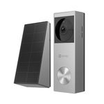 EZVIZ 2K Video Doorbell Camera Wireless No Monthly Fee with Solar Panel, 162° FOV Ultra-Wide, Colour Night Vision, Human AI Detection, 32 GB Local Storage, Alexa (HP3 Pro)